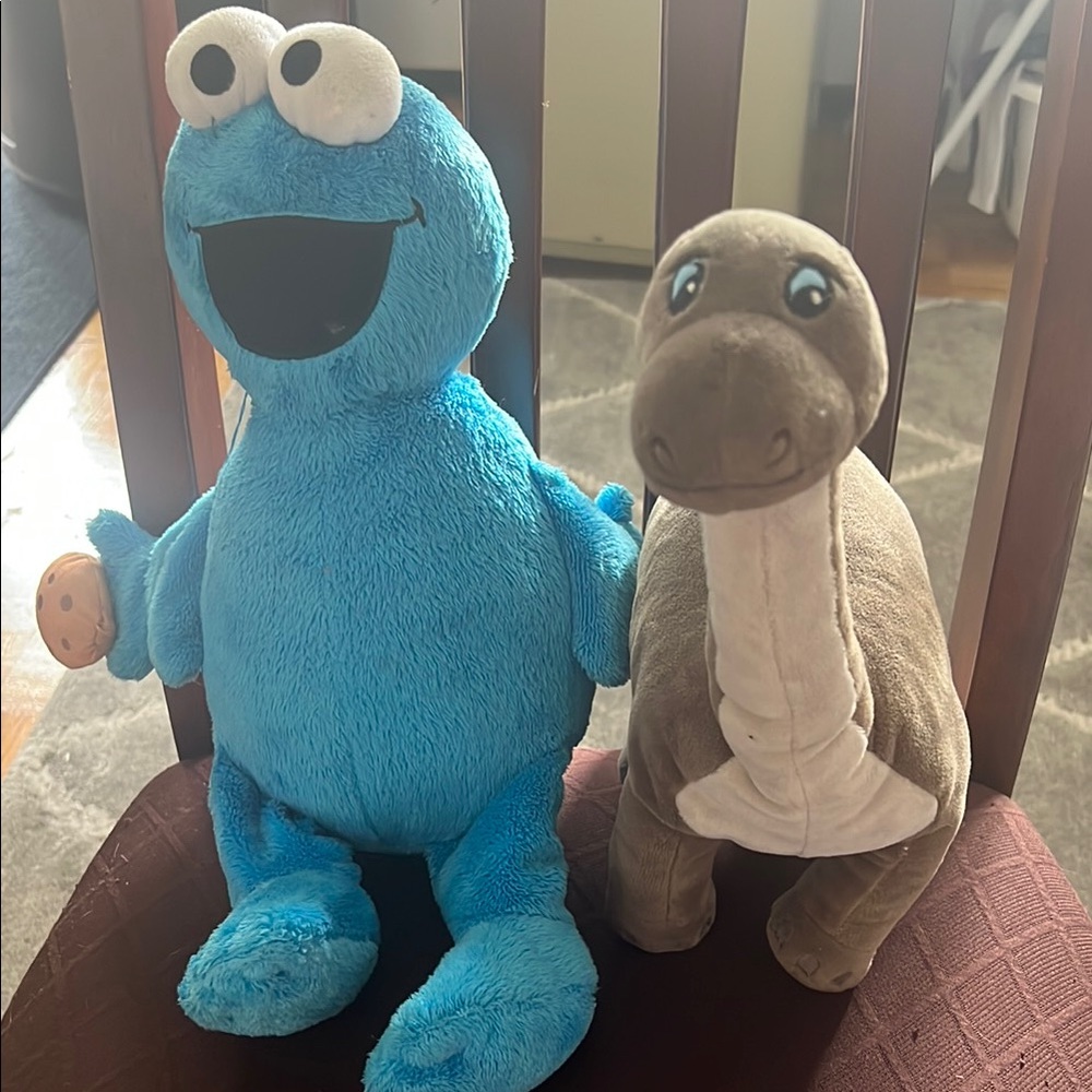Blue and Brown Plush Stuffed Animal Set